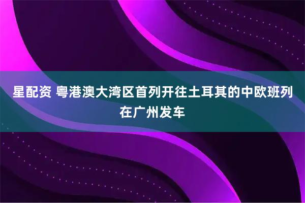 星配资 粤港澳大湾区首列开往土耳其的中欧班列在广州发车